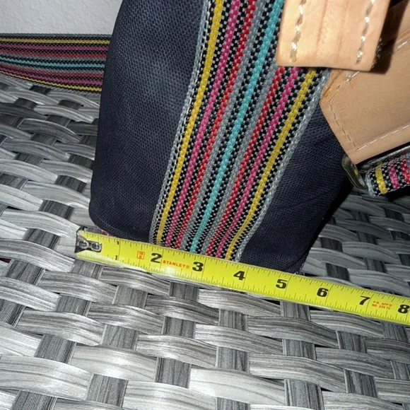 Consuela Crossbody Bag – Pink Python Print & Black Canvas with Rainbow Strap - Picture 14 of 17